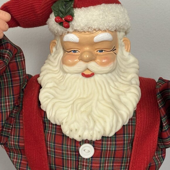 90s Animated Musical Dancing Singing Santa Claus Christmas Decoration Works 18” - Picture 8 of 16